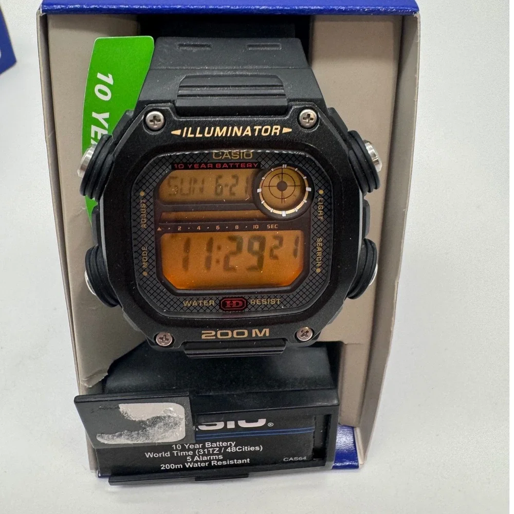 Casio DW-291H-1AV Men's 200M Water Resistant Digital Watch 10 Year Battery Black